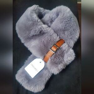 Passage Faux Fur Neck Scarf Buckle Closure